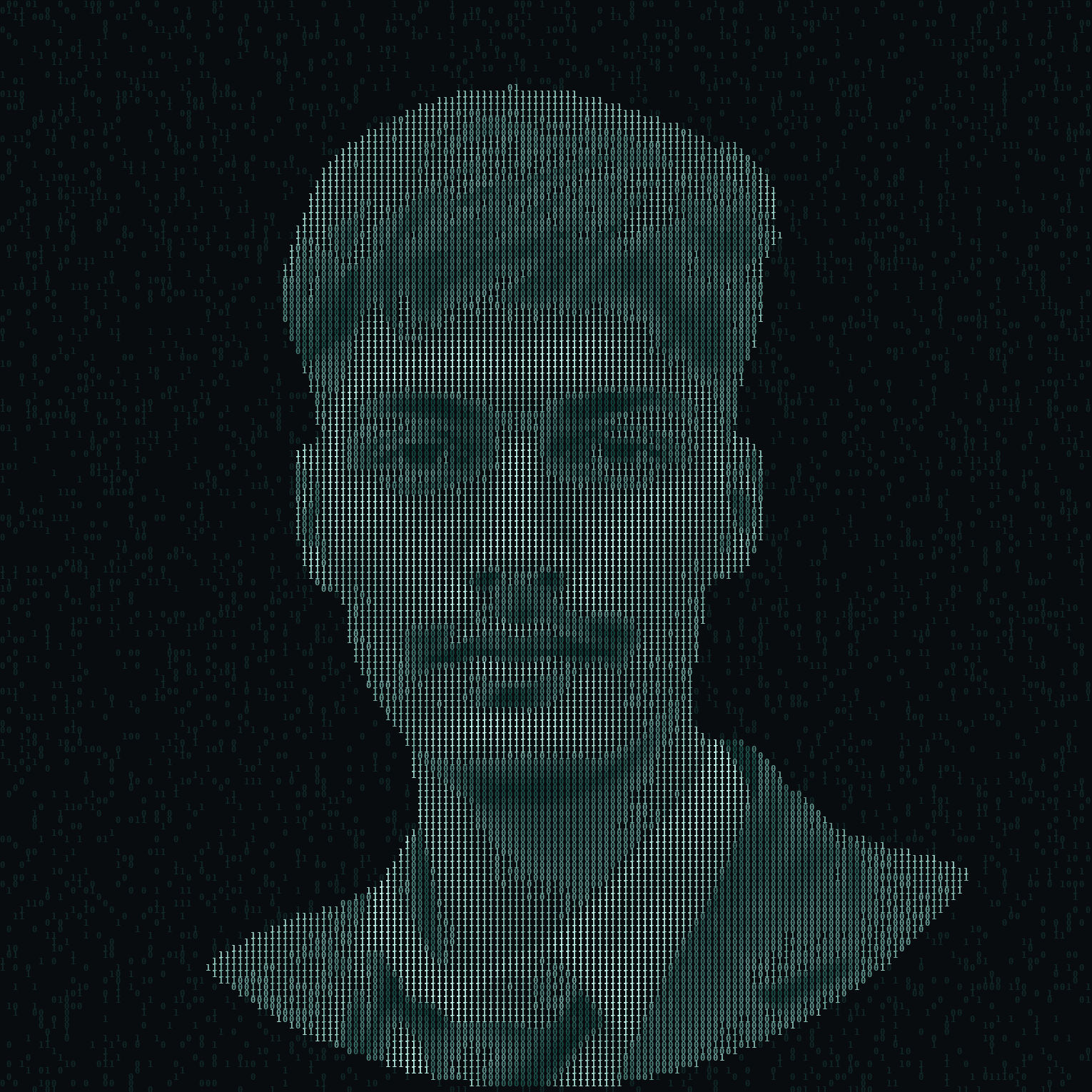 Binary-code portrait of Bishal Subedi